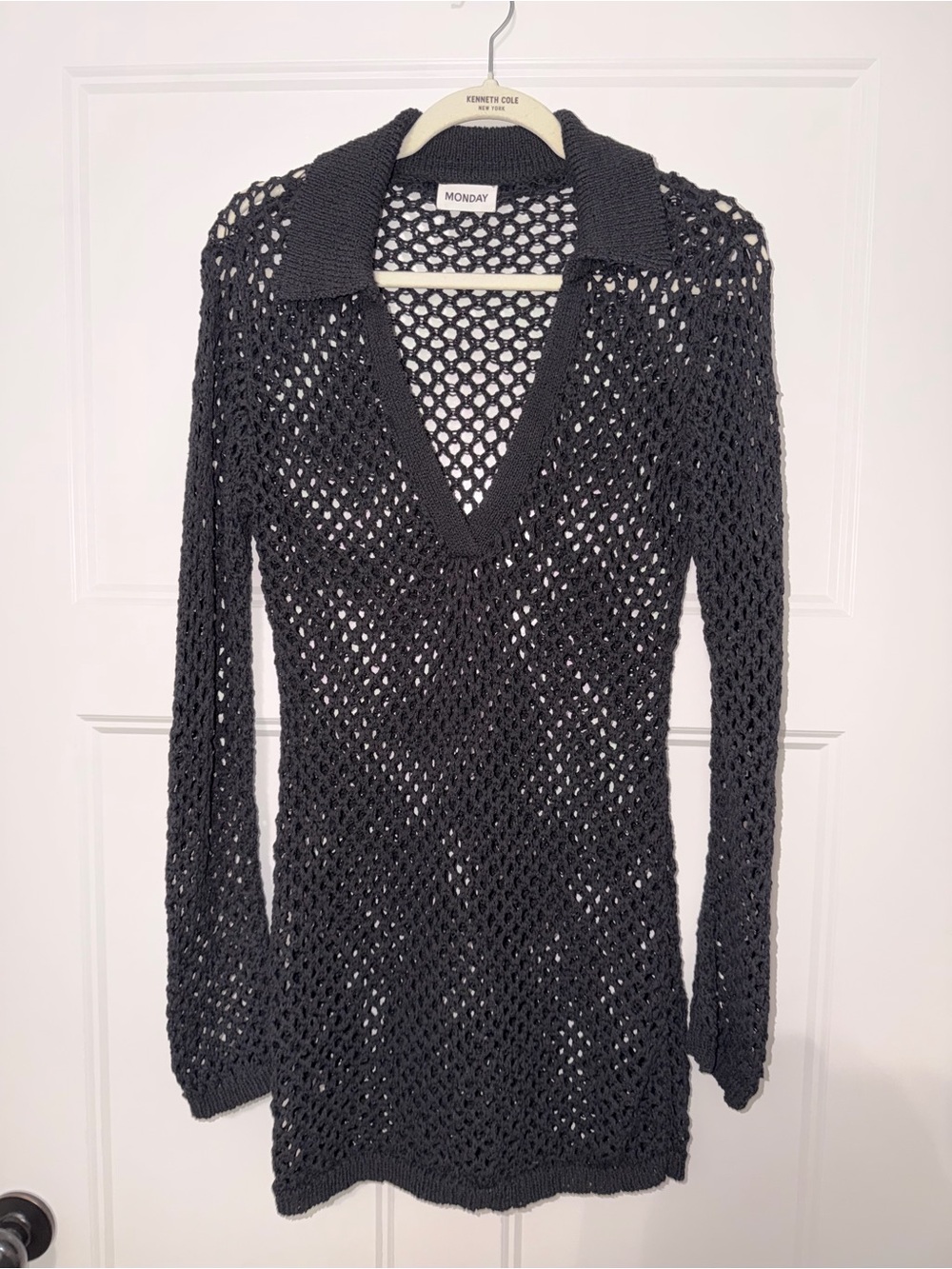 Monday Swimwear Black Knit Long Sleeve Swim Coverup